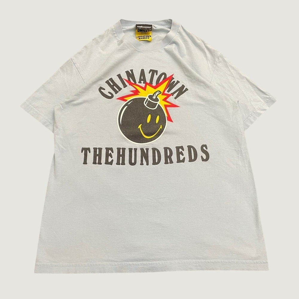 Chinatown‎ Market x The Hundreds T-Shirt L Blue Adam Bomb Skater Streetwear